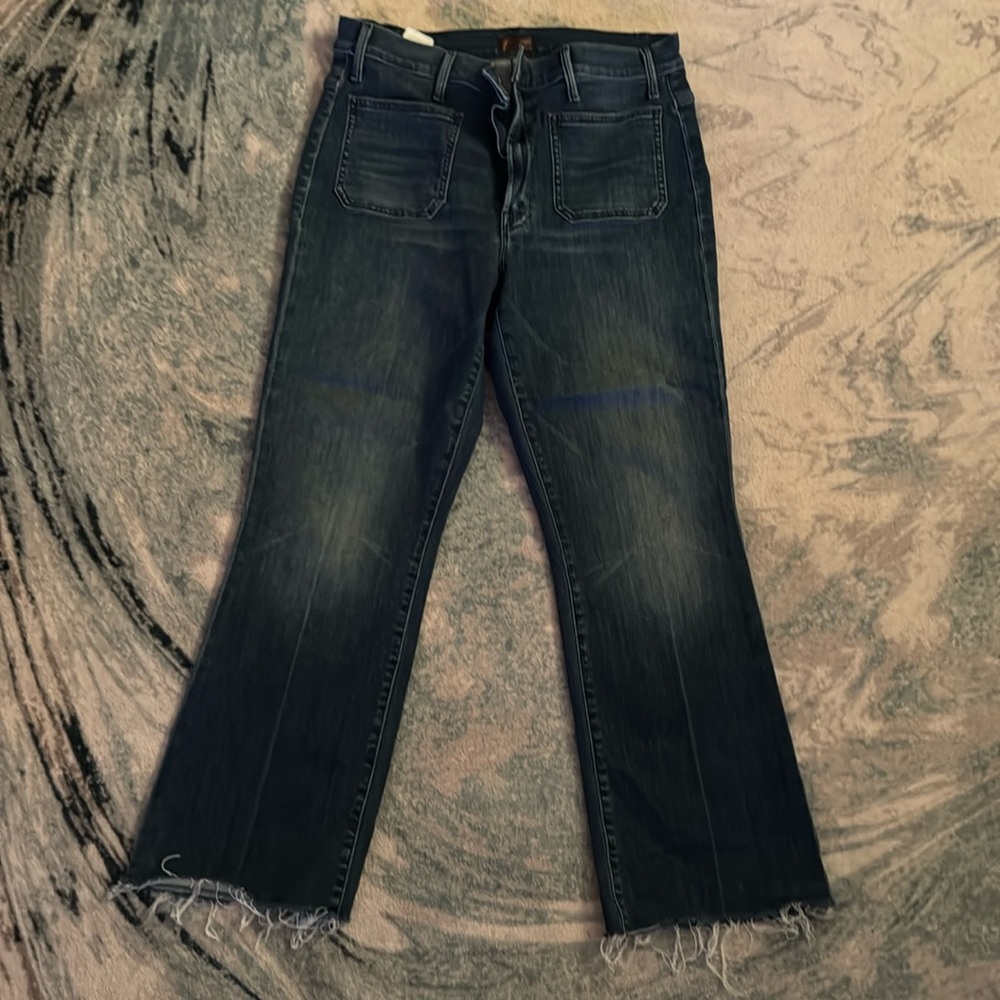 Mother The Hustler Patch Pocket Ankle Fray Jeans